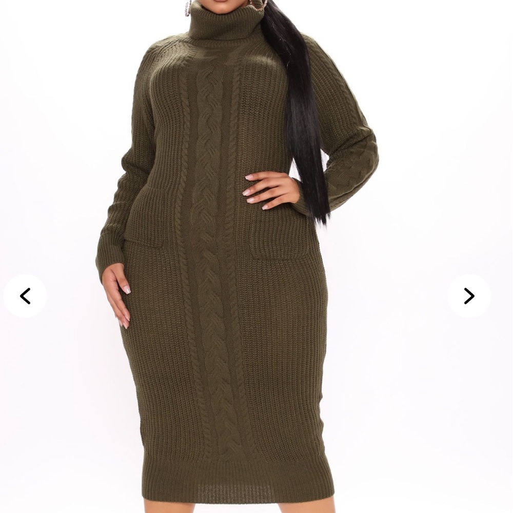 Fashion Nova Olive Knit Dress